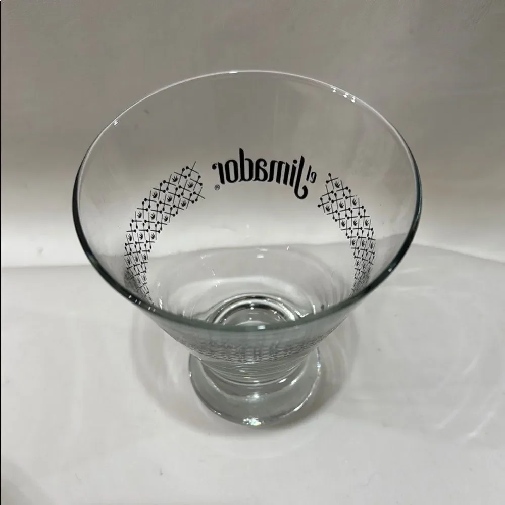 ElJimador Tequila Glass Black Writing Bar Rocks Cocktail 4 1/2 In Tall 3 1/2 Top